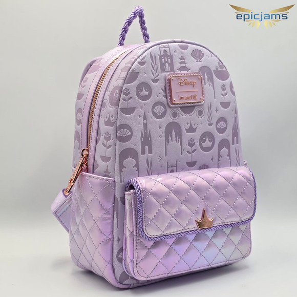 Loungefly Disney Princess Iridescent All-Over Print Exclusive Mini Backpack New - Picture 2 of 5